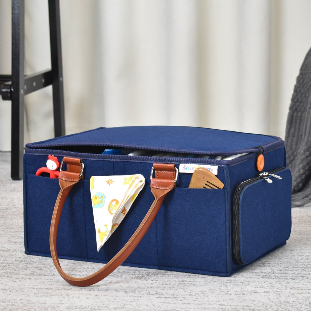 Diaper Caddy Large Size with Lid Portable Diaper Organizer Bag