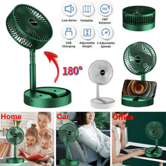 USB Rechargeable Portable Telescopic Folding Fan -3 Speeds Adjustable speed and Height Fan ( Free Shipping )