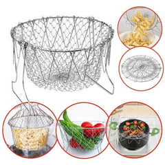 Stainless Steel Multi-Functional Foldable Chef Basket – ! اب کھانے پکانا اور تلنا ہوا آسان
