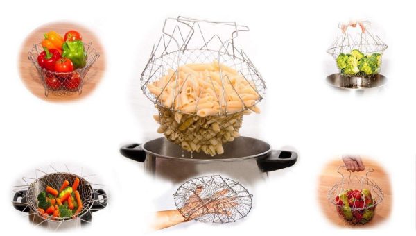 Stainless Steel Multi-Functional Foldable Chef Basket – ! اب کھانے پکانا اور تلنا ہوا آسان