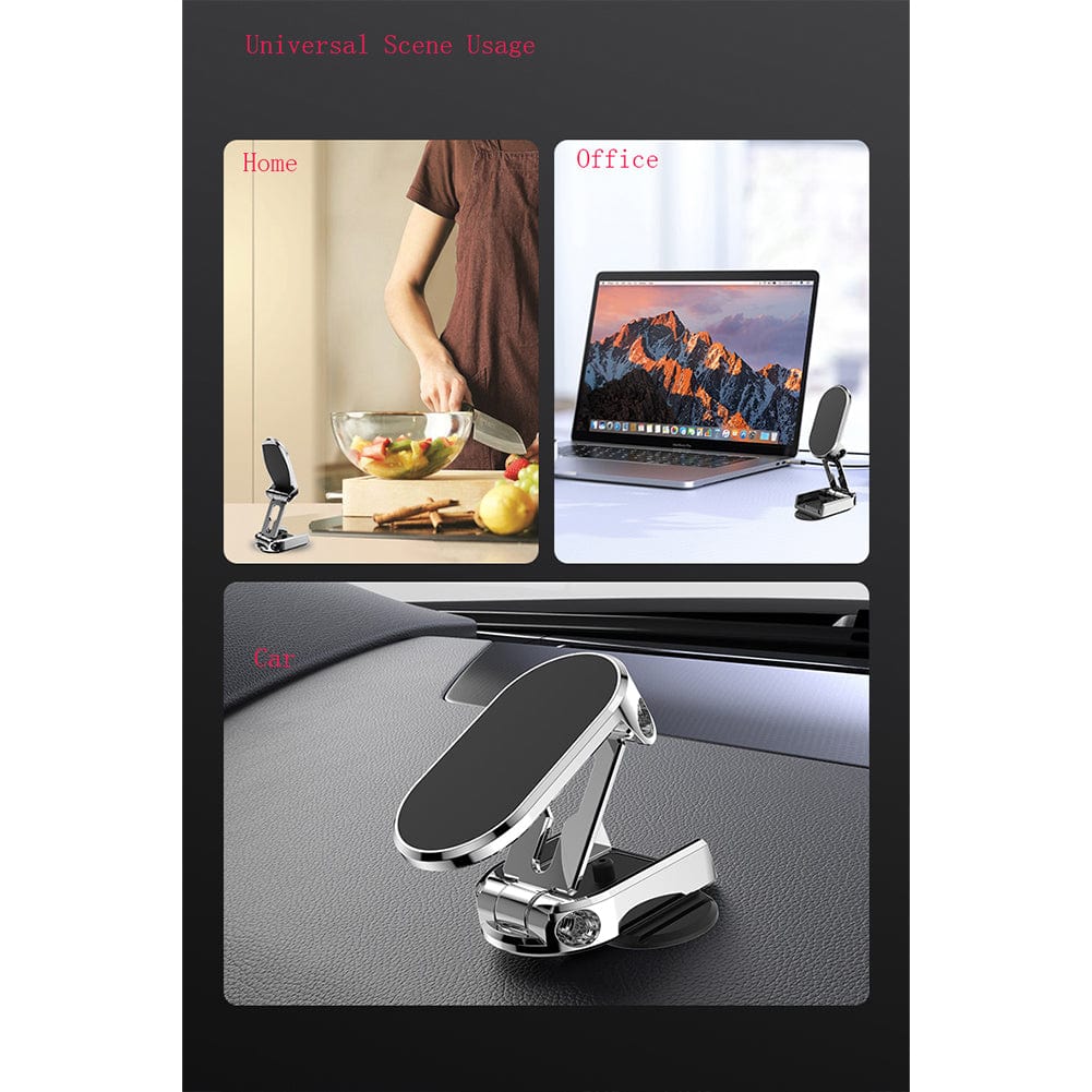 Car Foldable Magnetic Mobile Phone Holder | 360° Rotation Dashboard Mount for Cars