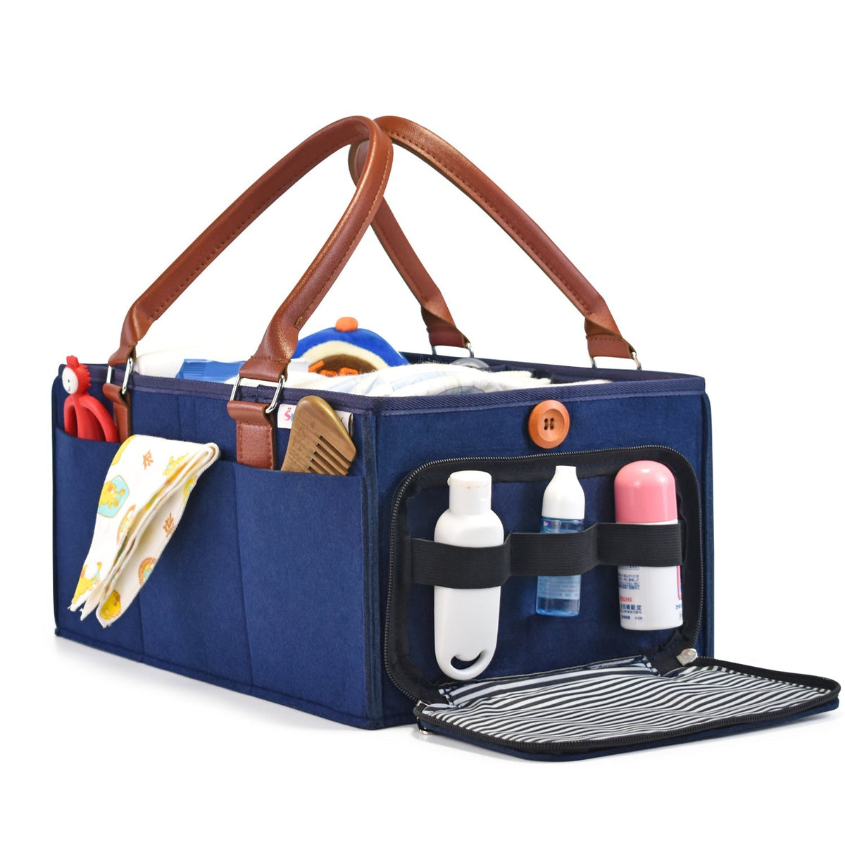 Diaper Caddy Large Size with Lid  Portable Diaper Organizer Bag