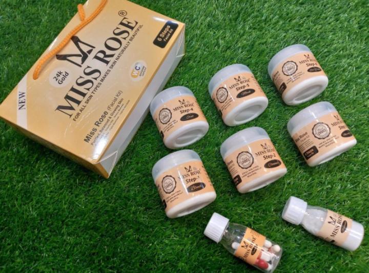 Miss Rose 8 In 1 Facial Kit with 24K Gold