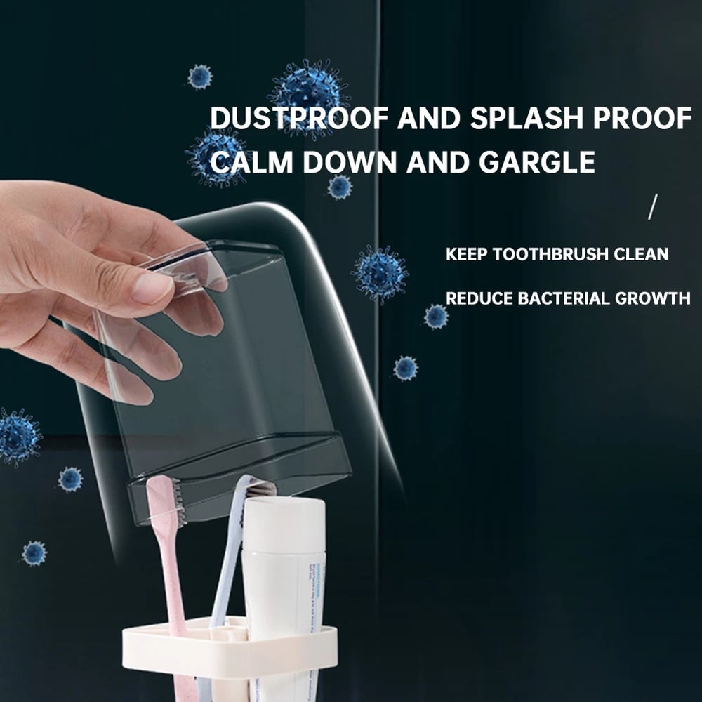 4 in 1 Stylish Toothbrush Holder with Cover