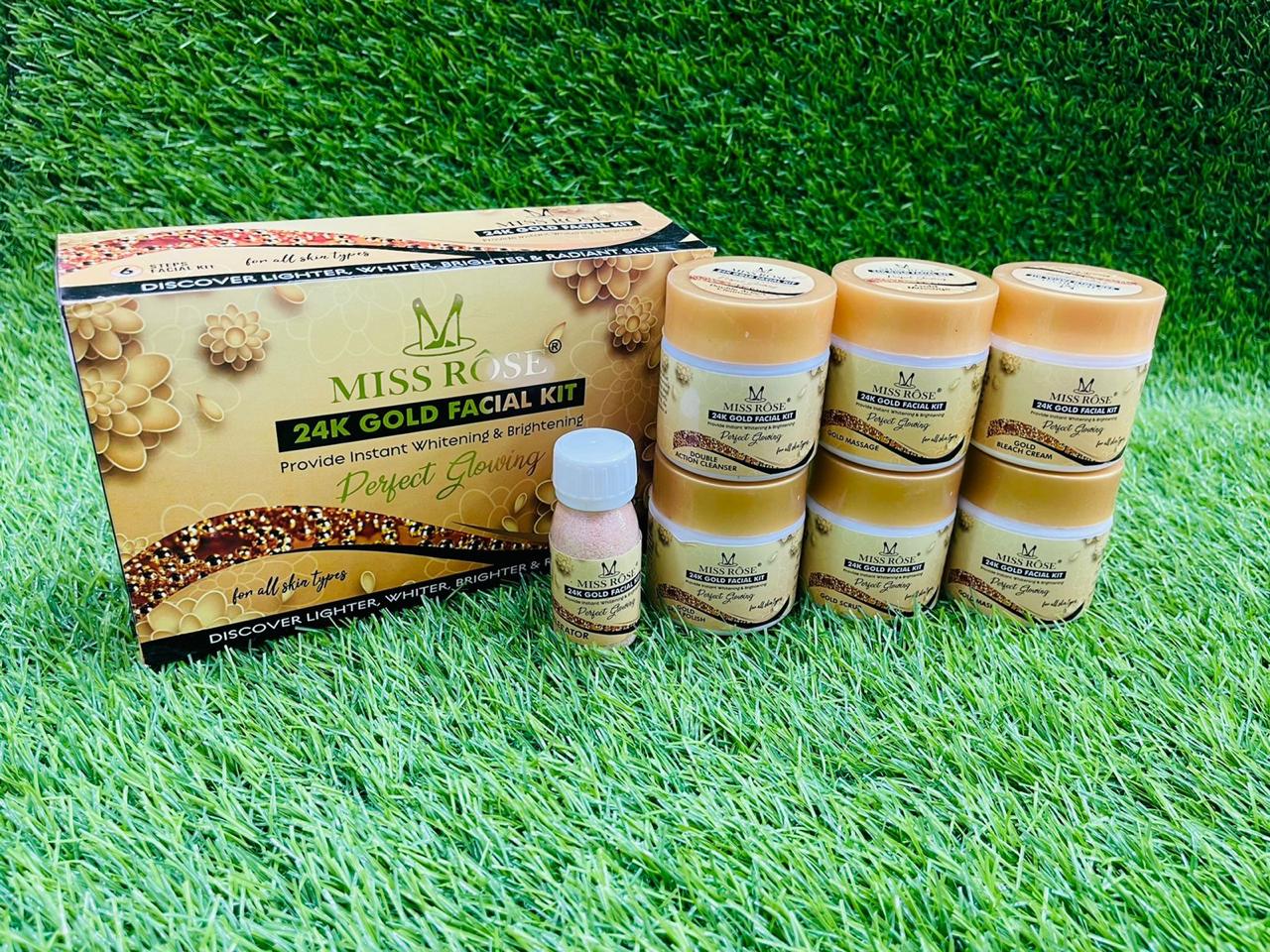 Miss Rose 8 In 1 Facial Kit with 24K Gold