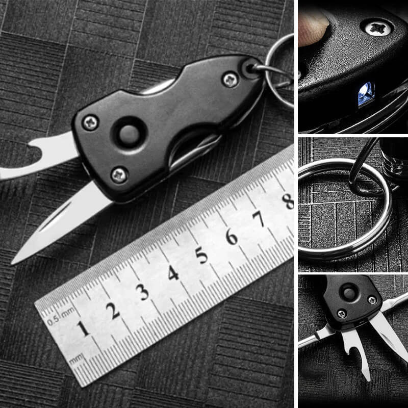 5 in 1 with Keychain, Knife, Screwdriver, Bottle Opener, 3 Screwdrivers