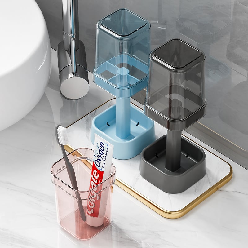 4 in 1 Stylish Toothbrush Holder with Cover