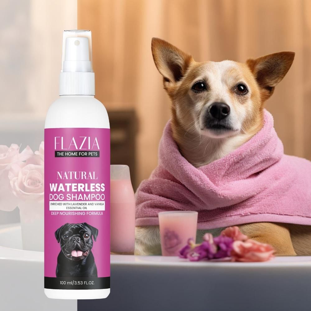 Flazia Pets Natural Waterless Dog Shampoo 100 ml (Pack of 2)