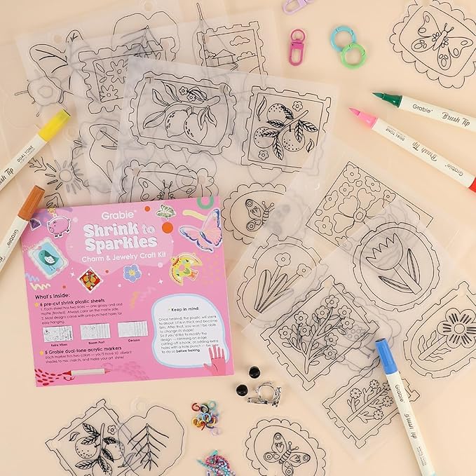 2 in 1 DIY Shrink To Sparkle Stickers 😍