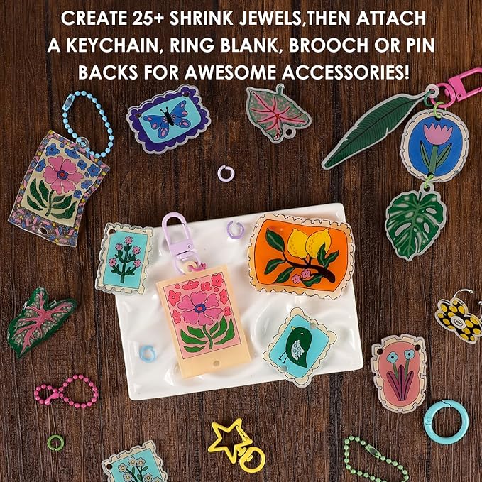 2 in 1 DIY Shrink To Sparkle Stickers 😍