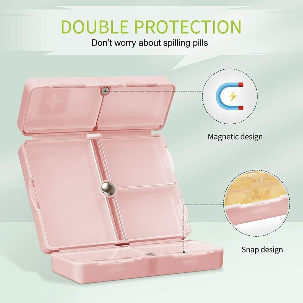 Magnetic Compartments Portable Pill Case