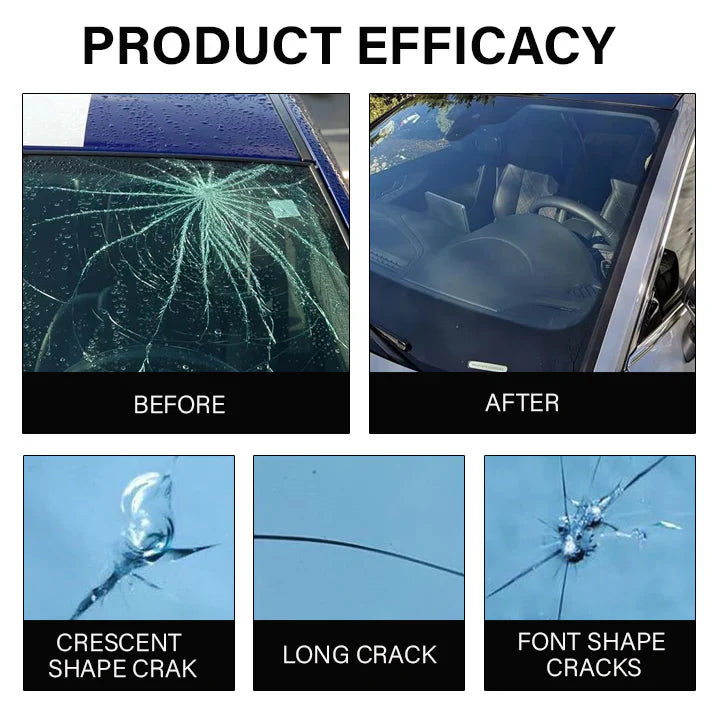 Windshield Automotive Glass Crack Nano Repair Fluid Kit – Quick & Easy Solution for any type of Glass