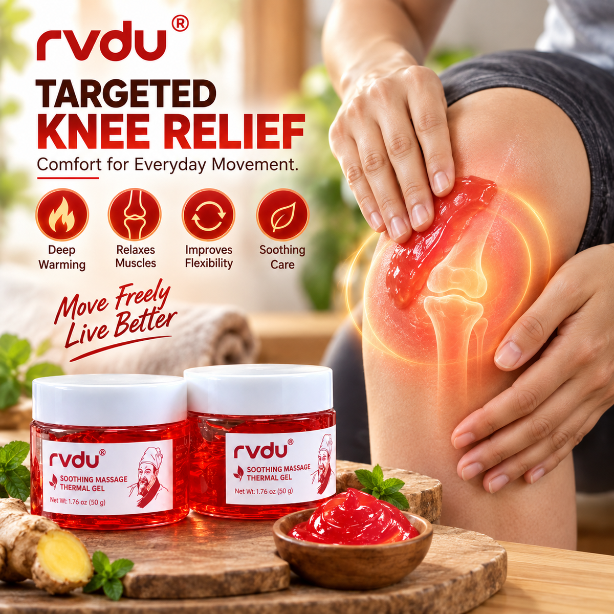 RVDU Warming Soothing Massage Gel for Muscles