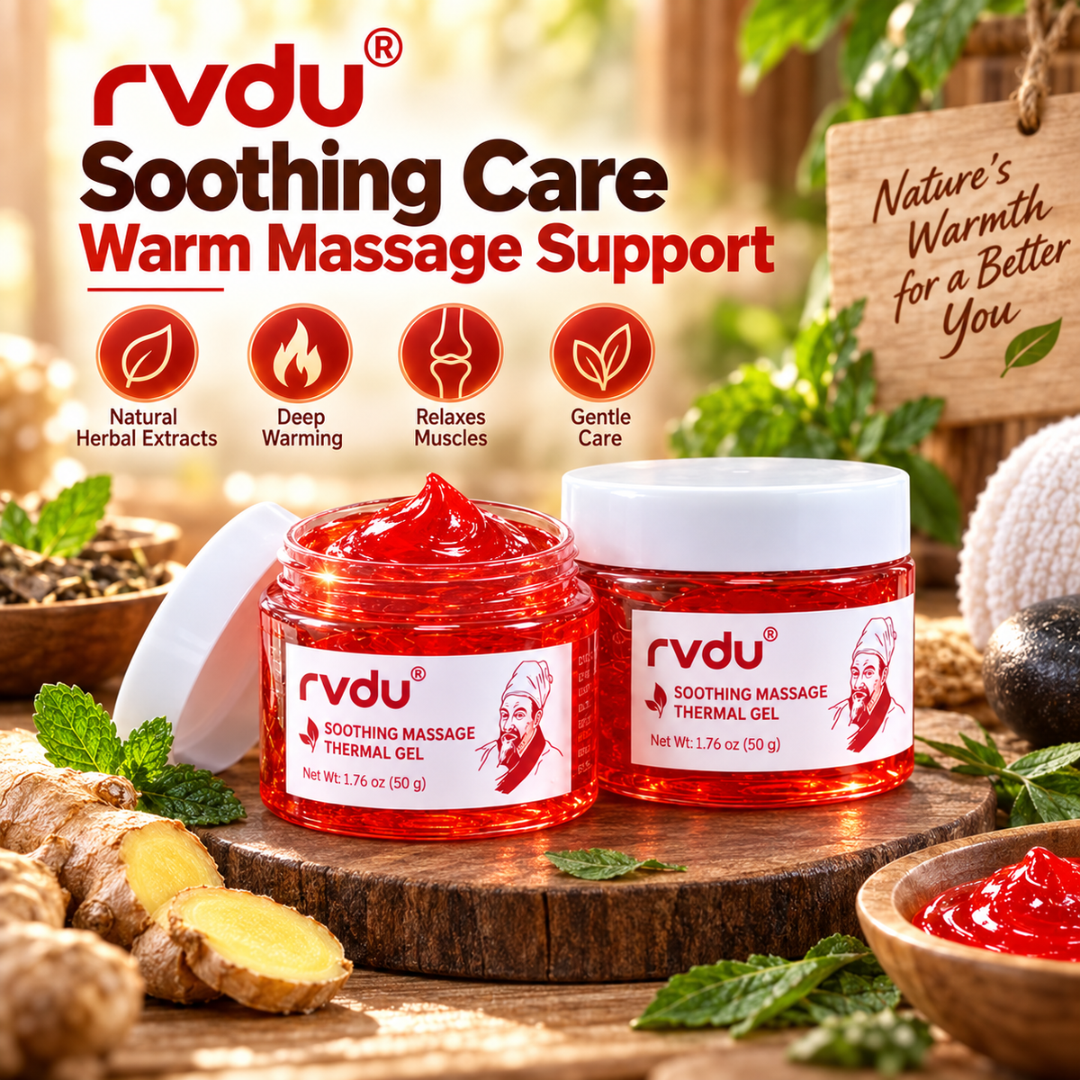 RVDU Warming Soothing Massage Gel for Muscles