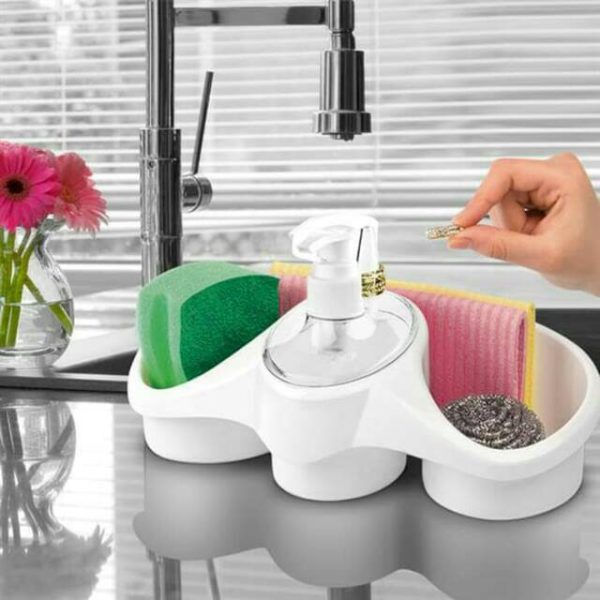 Soap Dispenser And Sponge Holder Kitchen Kit