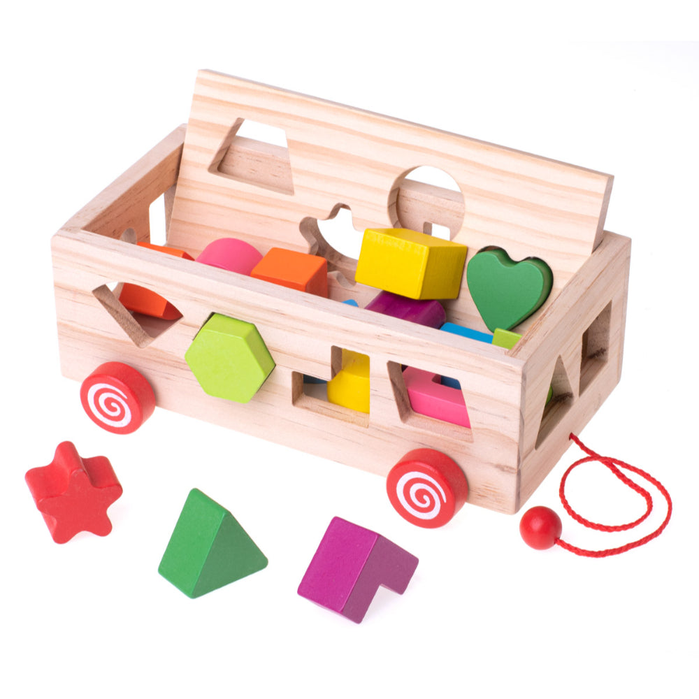 Wooden Shape Sorter Car Toy
