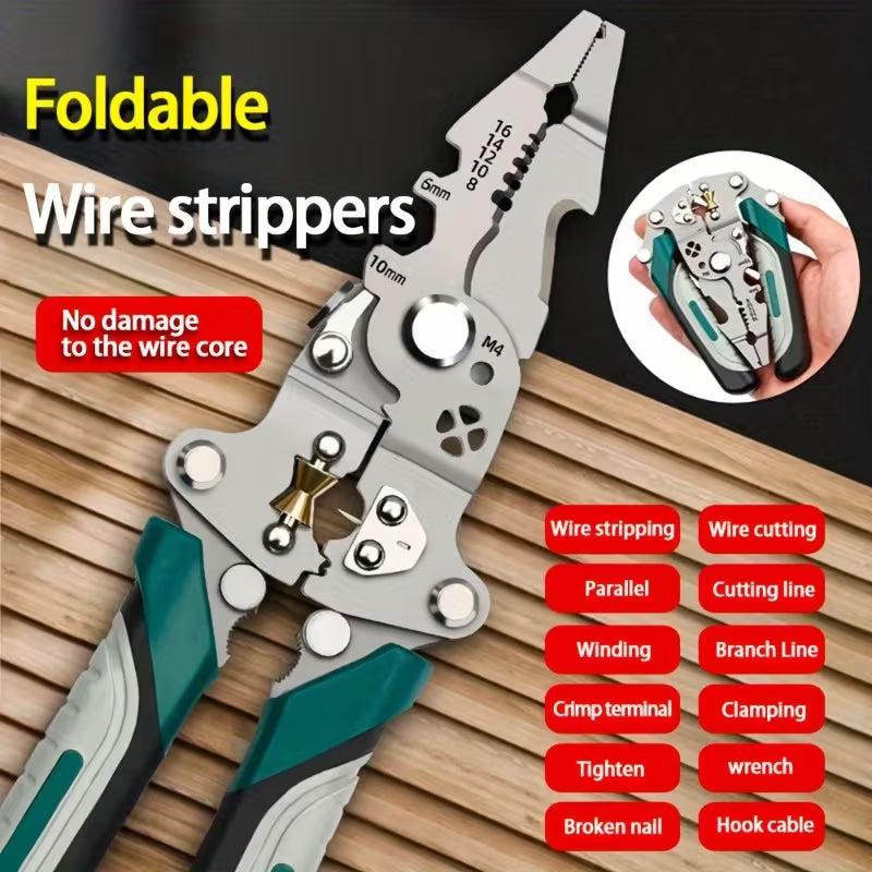 All in 1 Multi-Functional Plier - Wire Stripper ,Cutter ,Crimper | Pure Stainless Steel