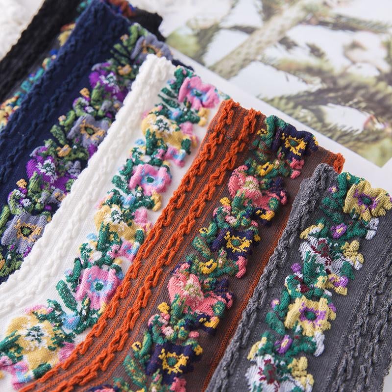 Winter Anti Fungal + Anti Rash Embroidered Floral Socks