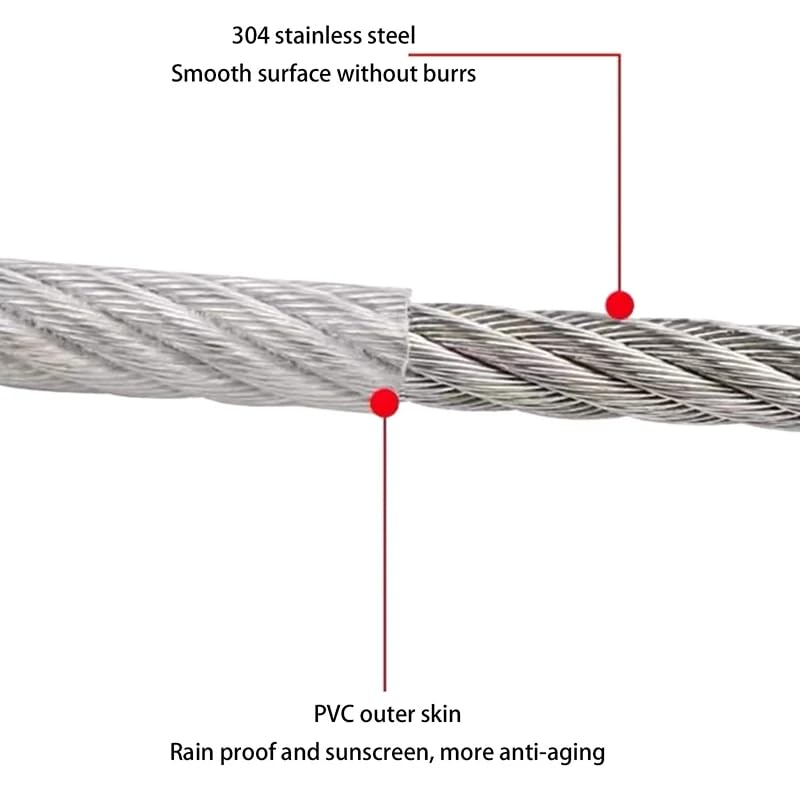 Stainless Steel PVC Coated Clothesline Cable with Hooks | اب کپڑے سکھانا ہوا  آسان