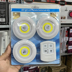 Pack of 3 Wireless LED Night Lights with Remote Control