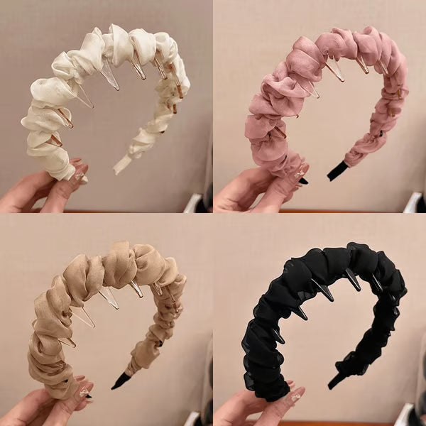 Retro High Skull Pearl Headband