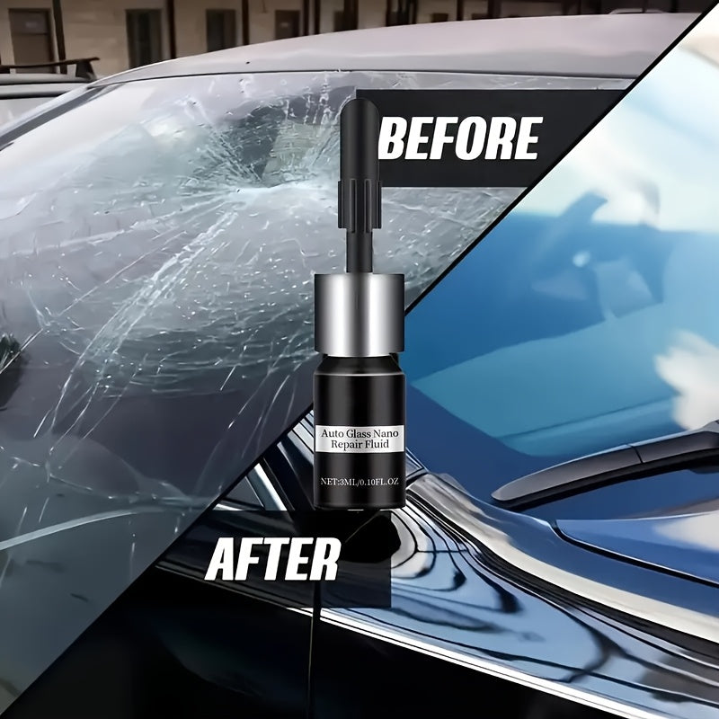 Windshield Automotive Glass Crack Nano Repair Fluid Kit – Quick & Easy Solution for any type of Glass
