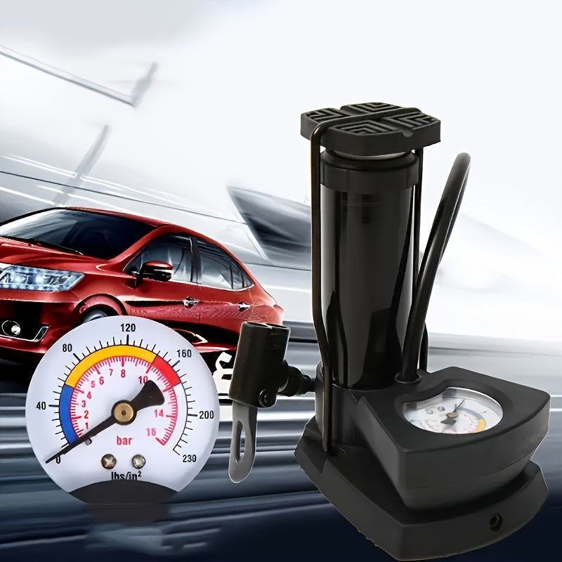 Foot & Hand Air Pump With Pressure Gauge
