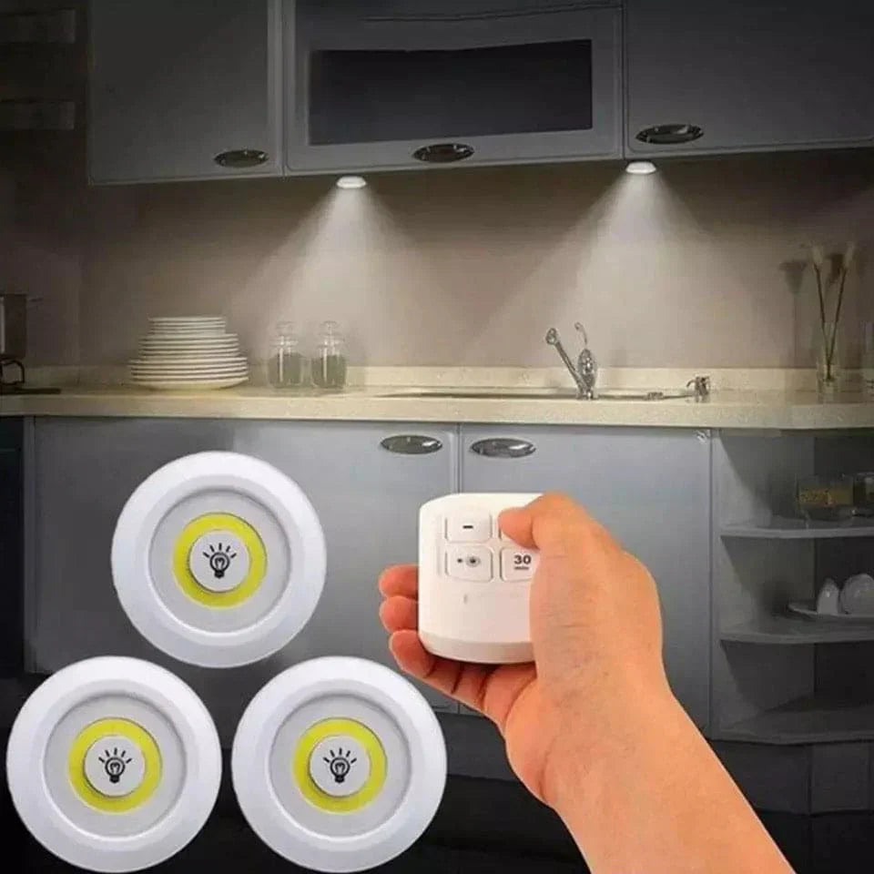 Pack of 3 Wireless LED Night Lights with Remote Control